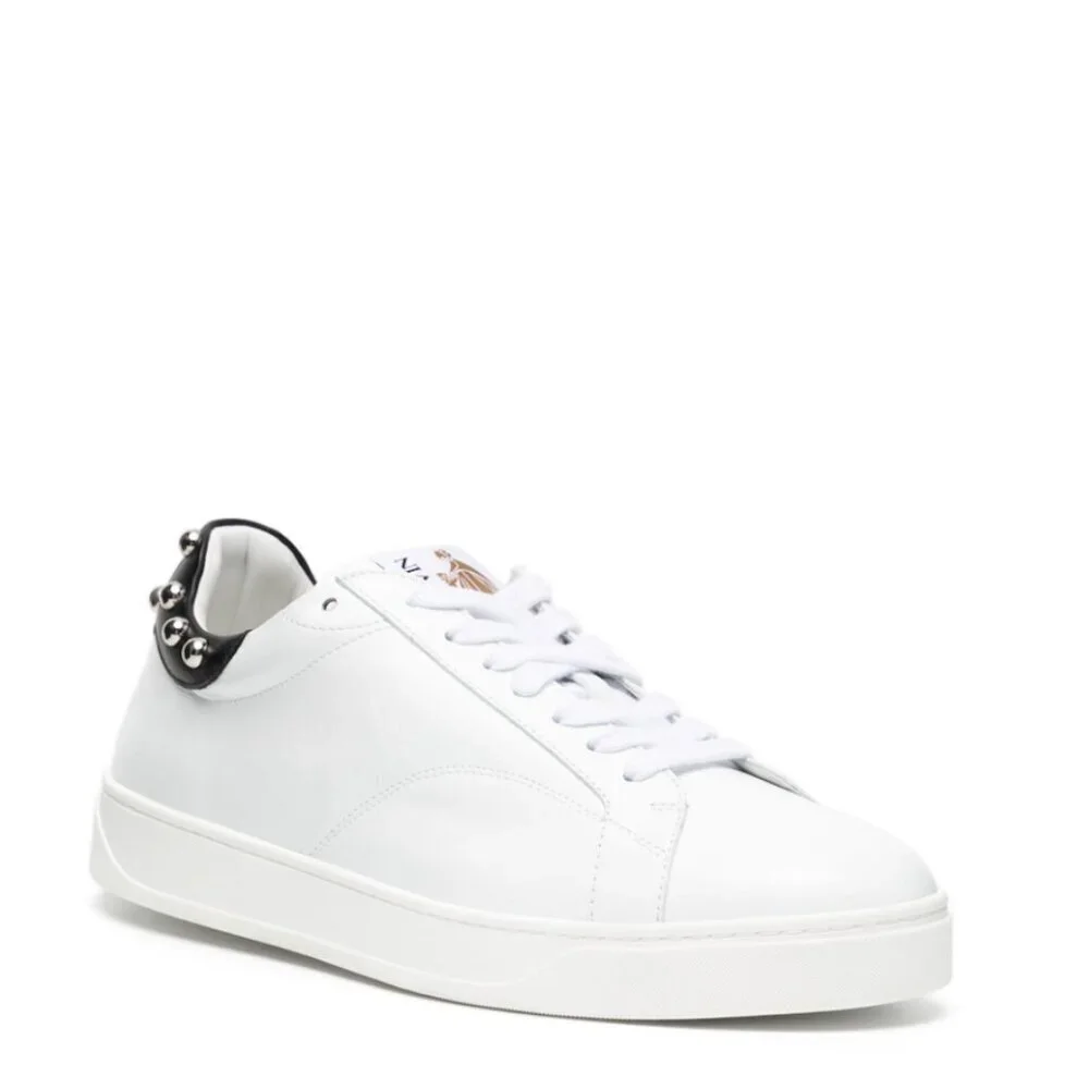 Lanvin Women's DDB0 White Leather Sneakers with Studs Size 36‎